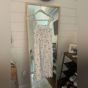 White and Blue Floral Dress